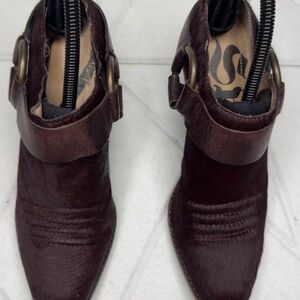 Spirit by Lucchese Burgundy Hair-on-Hide Western Mules Heels Size 7.5M